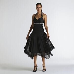Trixxi black halter dress with rhinestones details